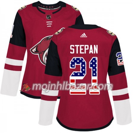 Dresovi Arizona Coyotes Derek Stepan 21 Adidas 2017-2018 Crvena USA Flag Fashion Authentic - Ženska Dresovi Arizona Coyotes Derek Stepan 21 Adidas 2017-2018 Crvena USA Flag Fashion Authentic - Ženska